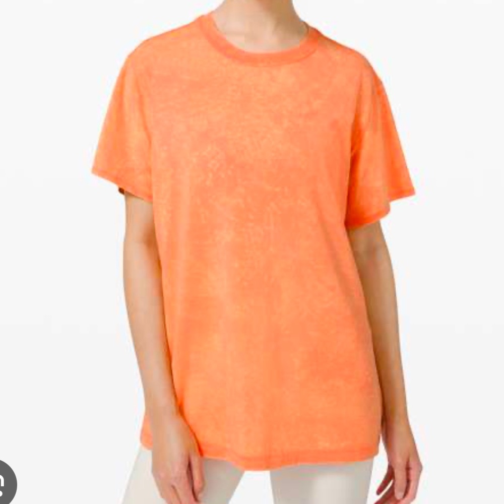 Lululemon All Yours Tee - Orange Cloudy Wash Golden Apricot - Size 20